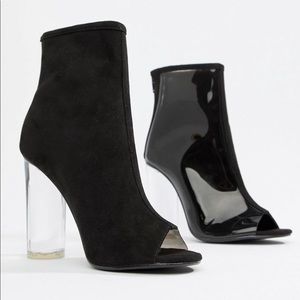 Public Desire Clear Detail Heeled Ankle Boot